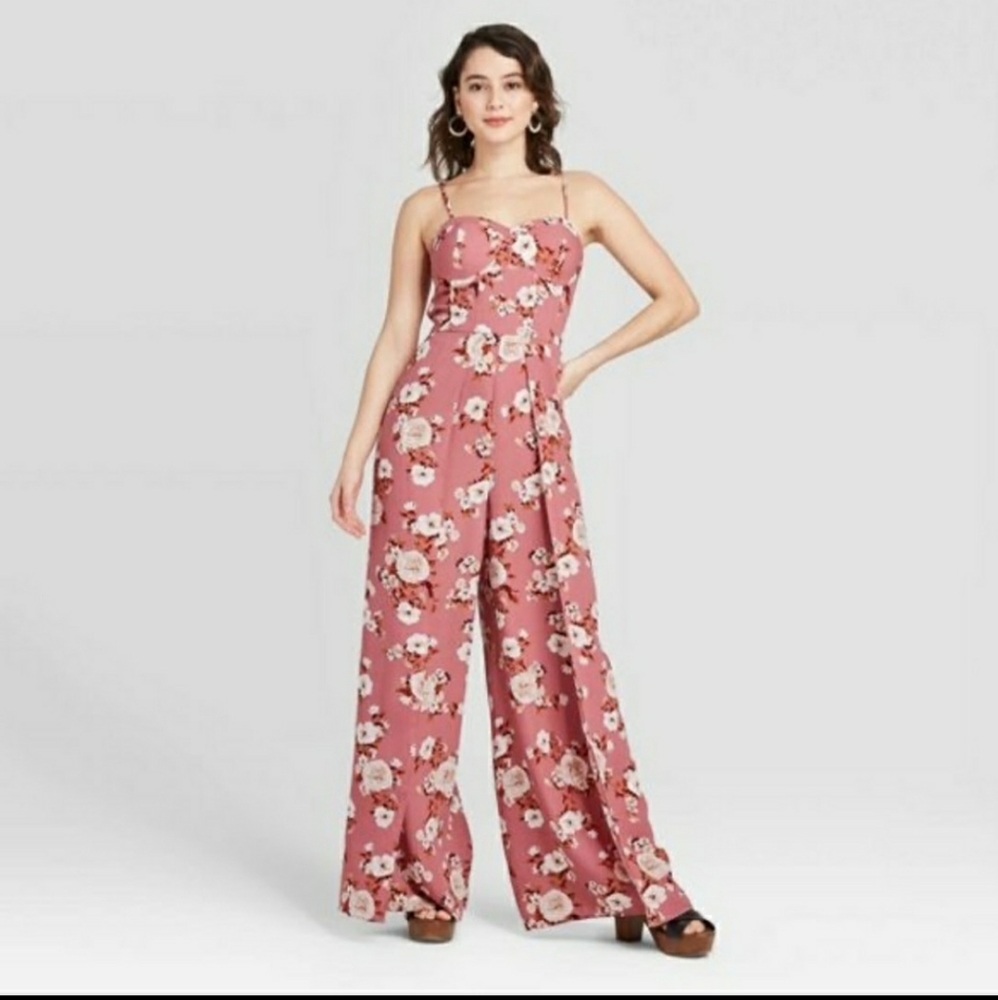 NWT Pink Floral Jumpsuit Romper